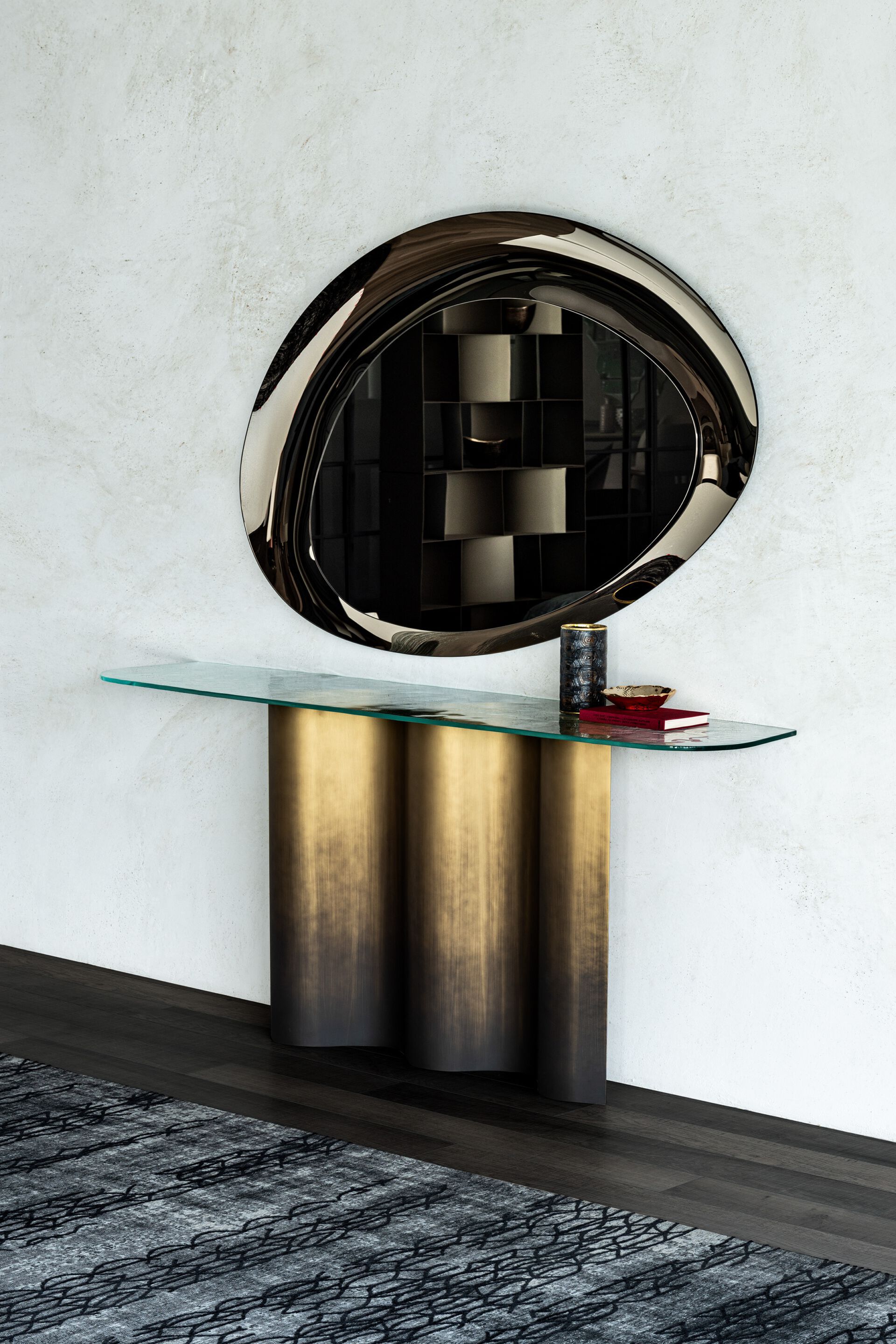 Консоль из стали и стекла Cattelan italia NETTUNO ARCH-00120172 - Вид №1