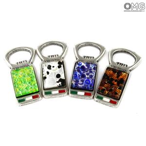 3799 ORIGINALMURANOGLASS Прямоугольная открывалка для бутылок + коробочка - муранское стекло OMG 7 см