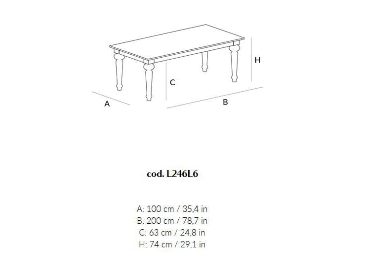 Прямоугольный обеденный стол из массива дерева Lando TROPEA ARCH-00141817 - Вид №7