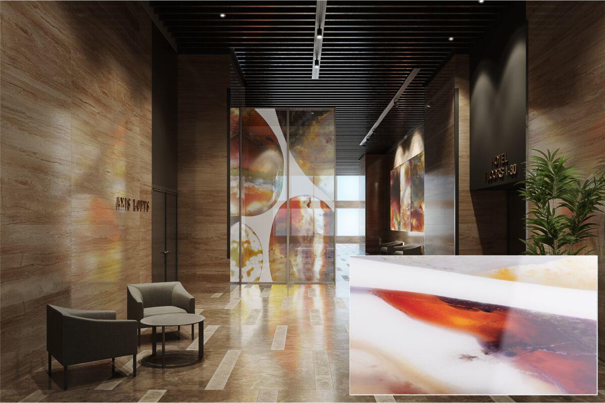 FSRT374 Зум-стекло Vivispectra с прослойкой из зебра-камня Forms-surfaces  - Вид №6