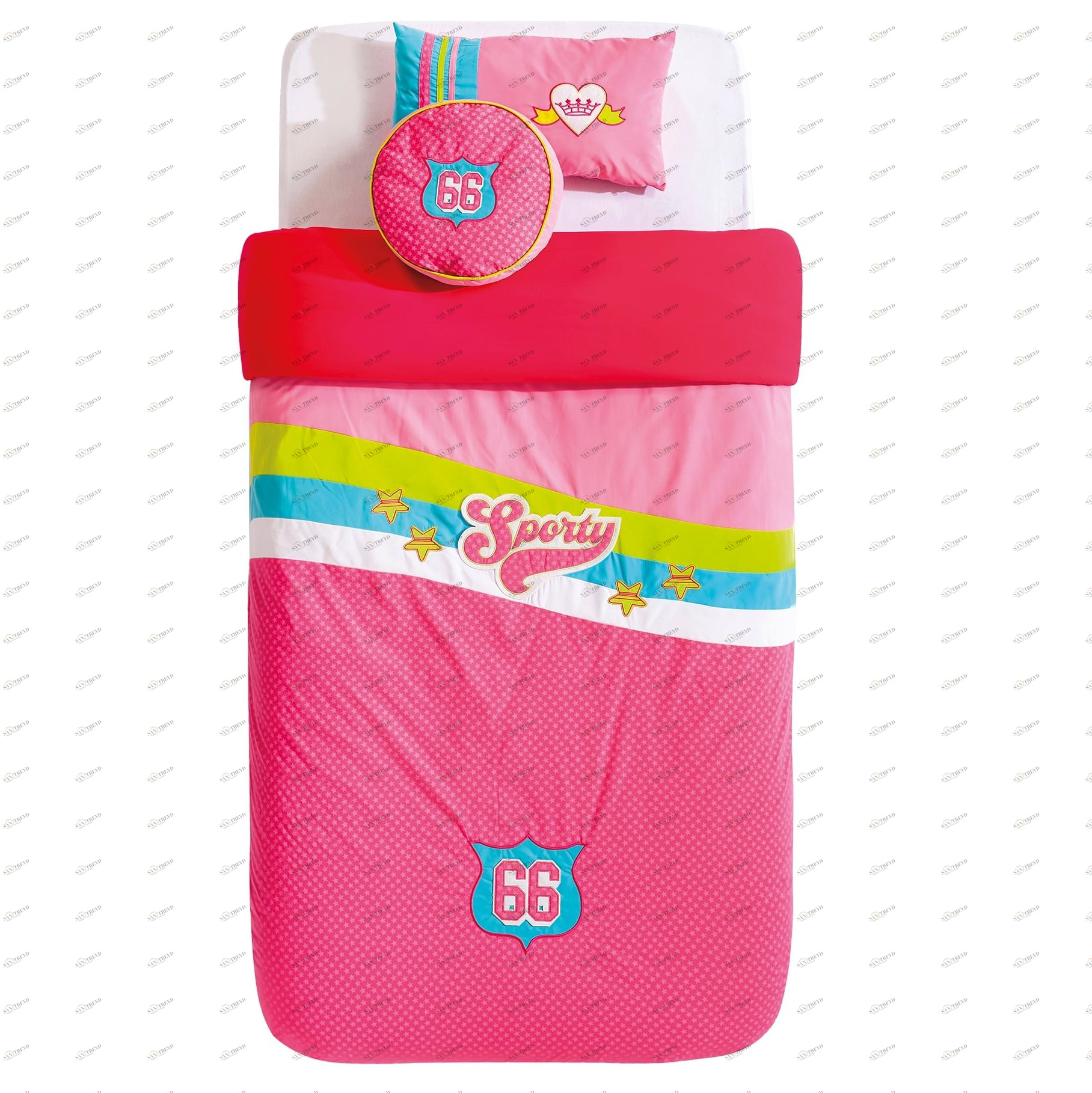 Покрывало детское 90х200 см с 2 подушками розовое BiPinky CILEK  00-3832455 Розовый Santreyd 