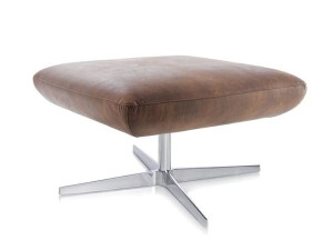 Кожаный поворотный пуф с 4 спицами