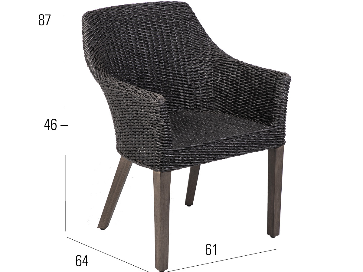 68.00.0609 Кресло Tortuga Twist черный / серый камень Mbm - Вид №2