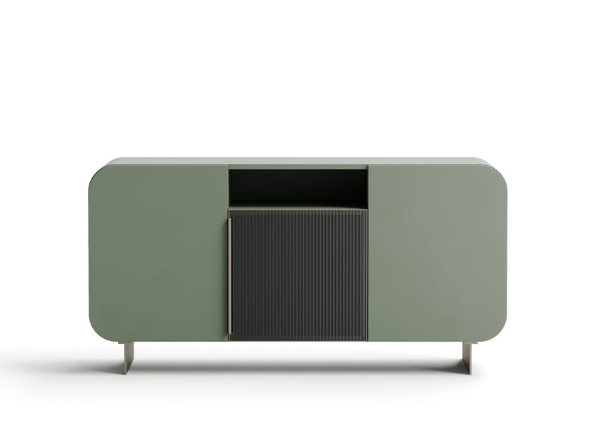 Шкаф из дерева и стекла с распашными дверями Giessegi Fifty Glass ARCH-00059413