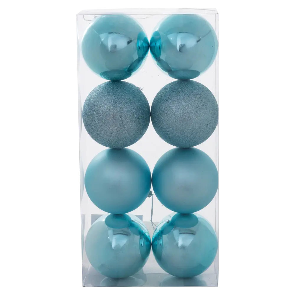 Набор елочных шаров KREAFORTA синий с блестками 8 шт. ø10 см 89420570 STLM-1584473 - Вид №2