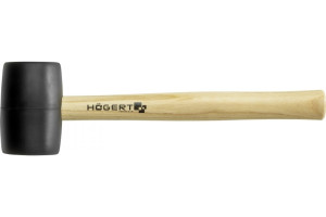 19422534 Резиновый молоток черный, 450 г с деревянной рукояткой HT3B041 HOEGERT TECHNIK