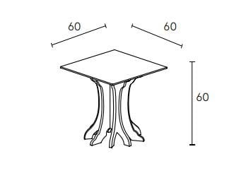 Высокий квадратный березовый журнальный столик ALBEDO ARCH-00065623 - Вид №4