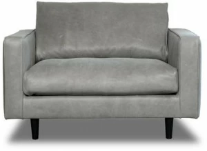 BAXTER Кожаное кресло с подлокотниками Stoccolma