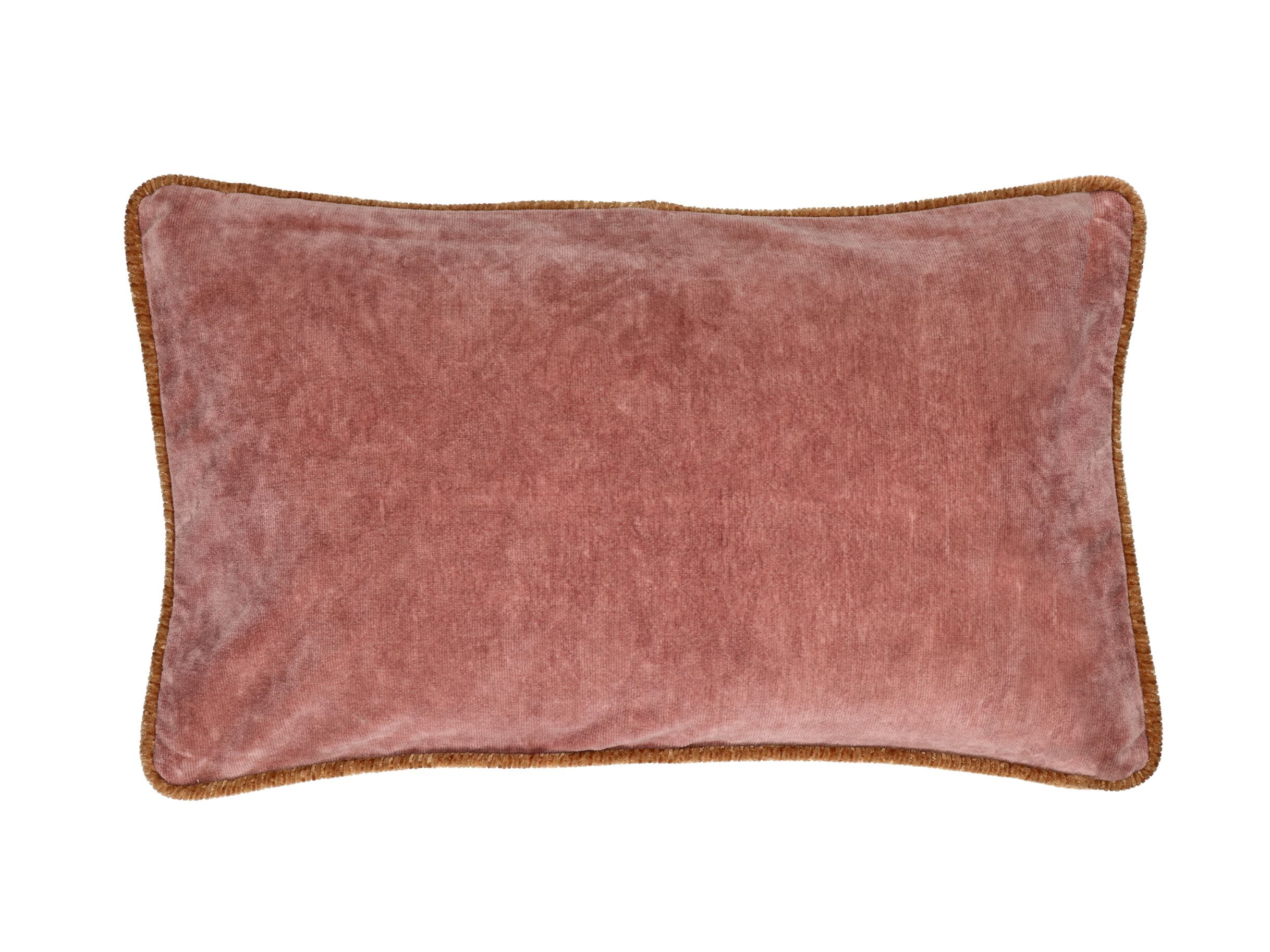 Бархатная прямоугольная однотонная подушка POMAX PIONI ARCH-00063802