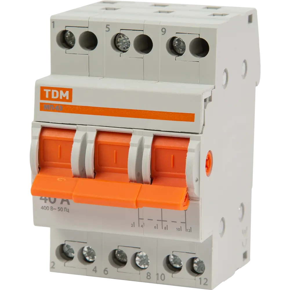 TDM Electric Выключатель нагрузки МП-63 3P 40А для электрощитов 84399549 STLM-1103709