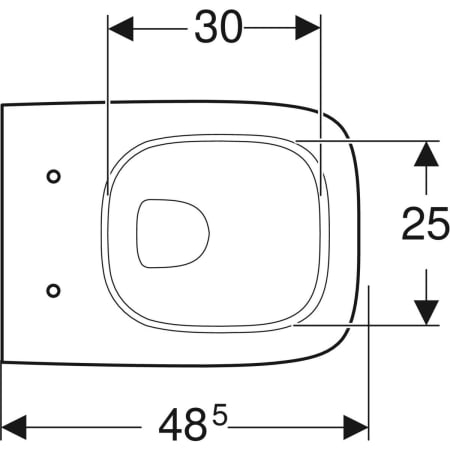206145000 Подвесной унитаз вертикальный смыв Geberit Renova Compact Square, с укороченным вылетом Geberit  - Вид №2