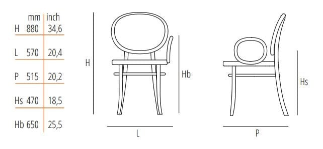 Деревянный стул с технической сеткой и подлокотником Wiener GTV Design N. 0 ARCH-00088120 - Вид №5