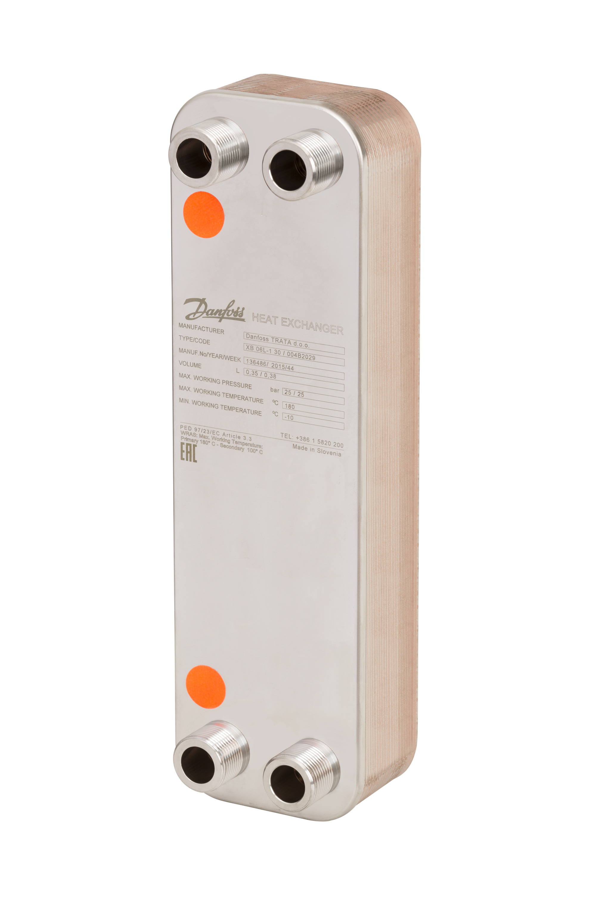 Danfoss Паяный пластинчатый теплообменник серии XB06 XB 06H-1 26 паяный пласт. теплообменник 004B2041  - Вид №2