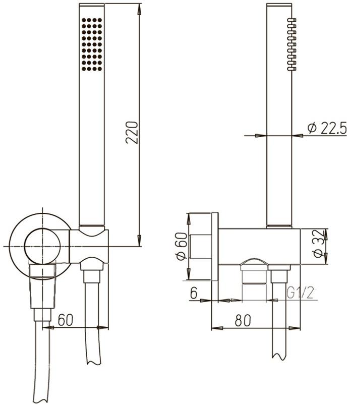 Paini 53PZ440TTAS комплект ручной лейки  - Вид №5
