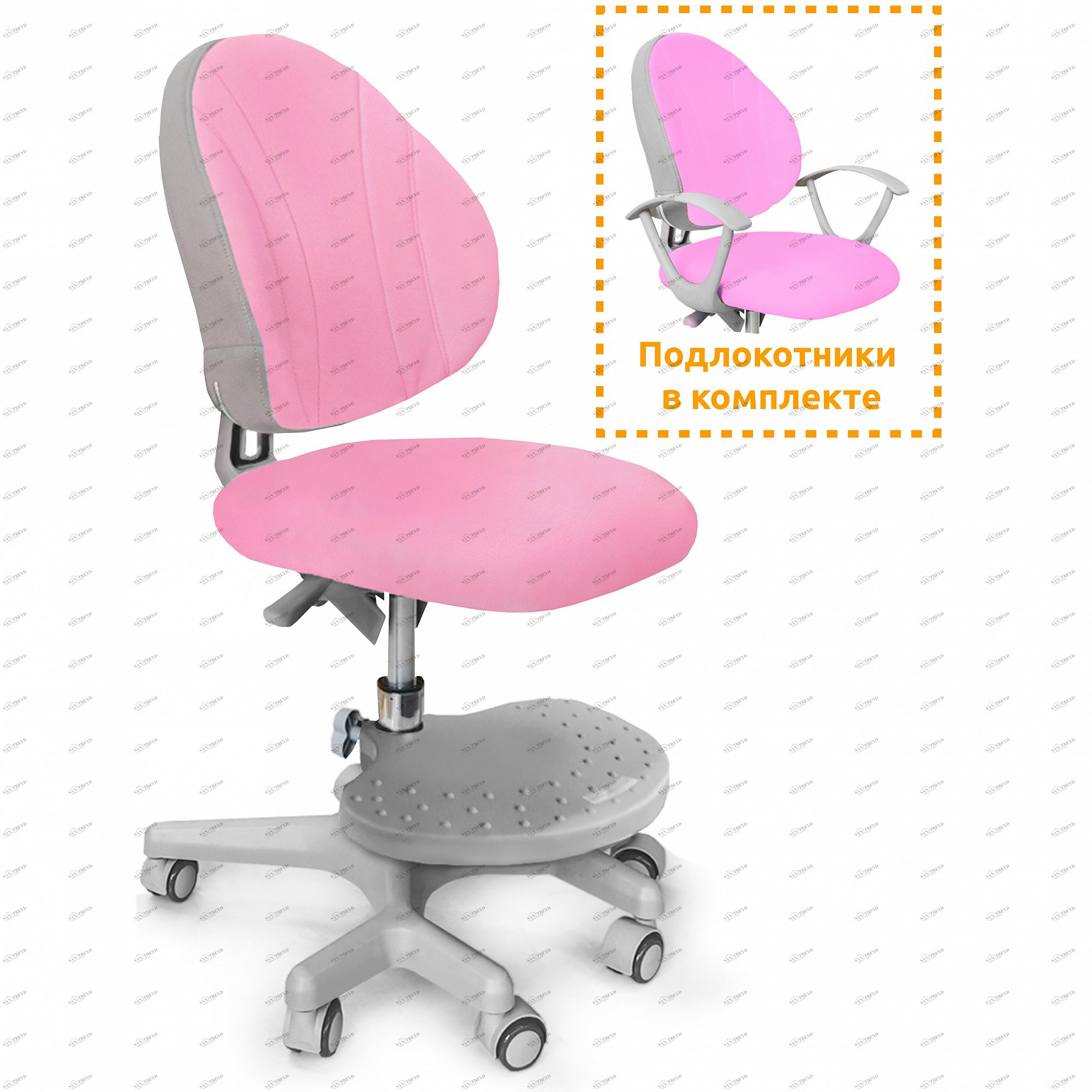 Кресло детское на колесиках розовое Mio MEALUX EVO  00-3947308 Розовый Santreyd 