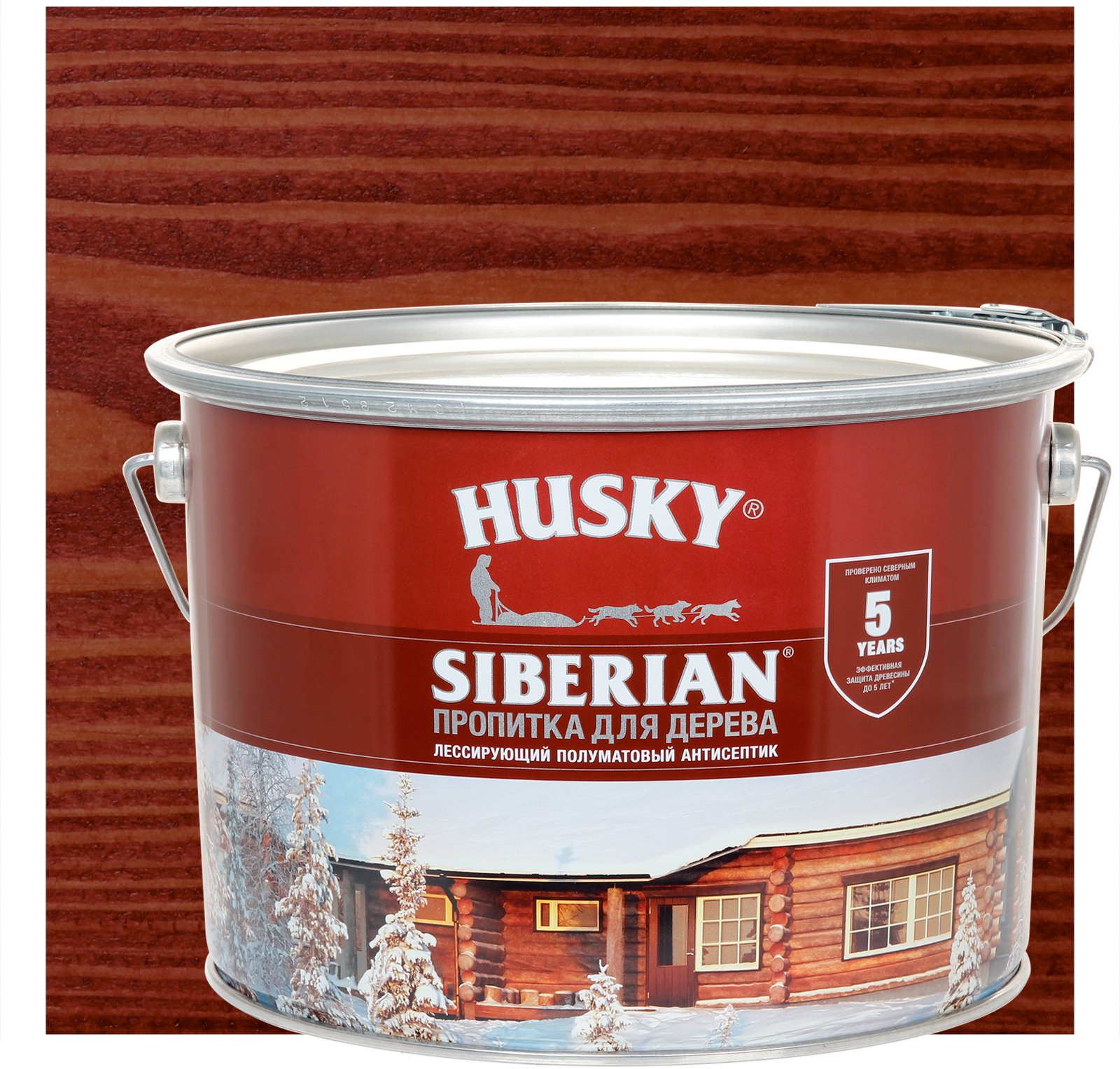 84392114 Пропитка для дерева Siberian полуматовая цвет красное дерево 9 л STLM-0049116 HUSKY