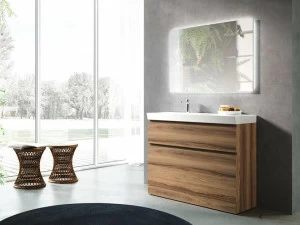 Mobiltesino Тумба под умывальник из ламината с зеркалом Cromo