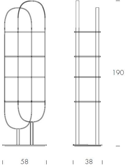 Tonin Casa Самонесущий книжный шкаф из крашеного металла  T6474  - Вид №5