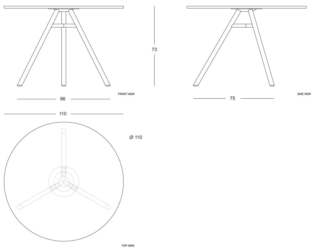 Круглый стол с верхней частью HPL Plank ARCH-00047963 - Вид №5