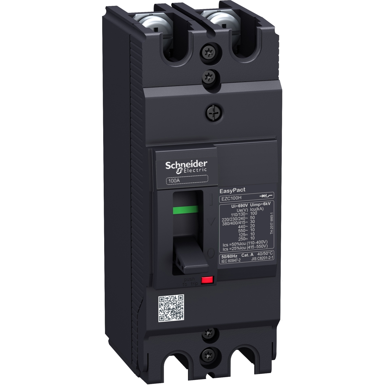 EZC100H2015 Силовой автомат EZC 100, TM-D, 30кА, 2P, 15А Schneider Electric EasyPact 