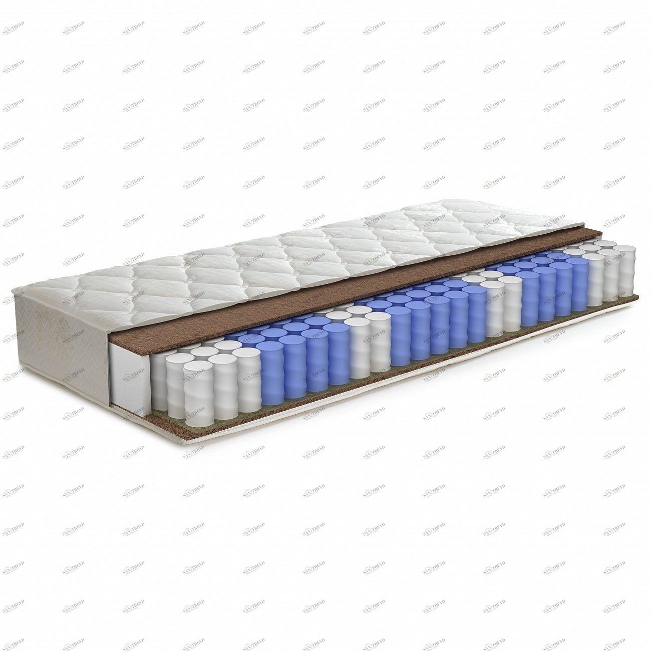 Матрас с независимым пружинным блоком 160x200 "Евро 2" BELABEDDING  131017 Белый 