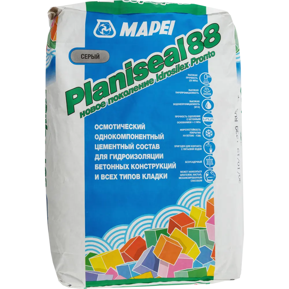 Сухая смесь для гидроизоляции Mapei Planiseal 88 25 кг STLM-2049295