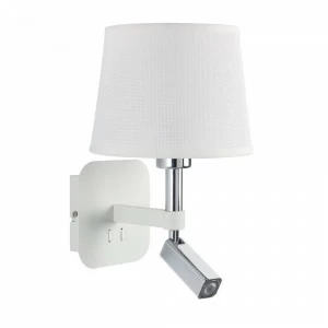 Бра с абажуром и лампой для чтения Habana 5316+5237 MANTRA HABANA 00-3927969 Белый;серебро