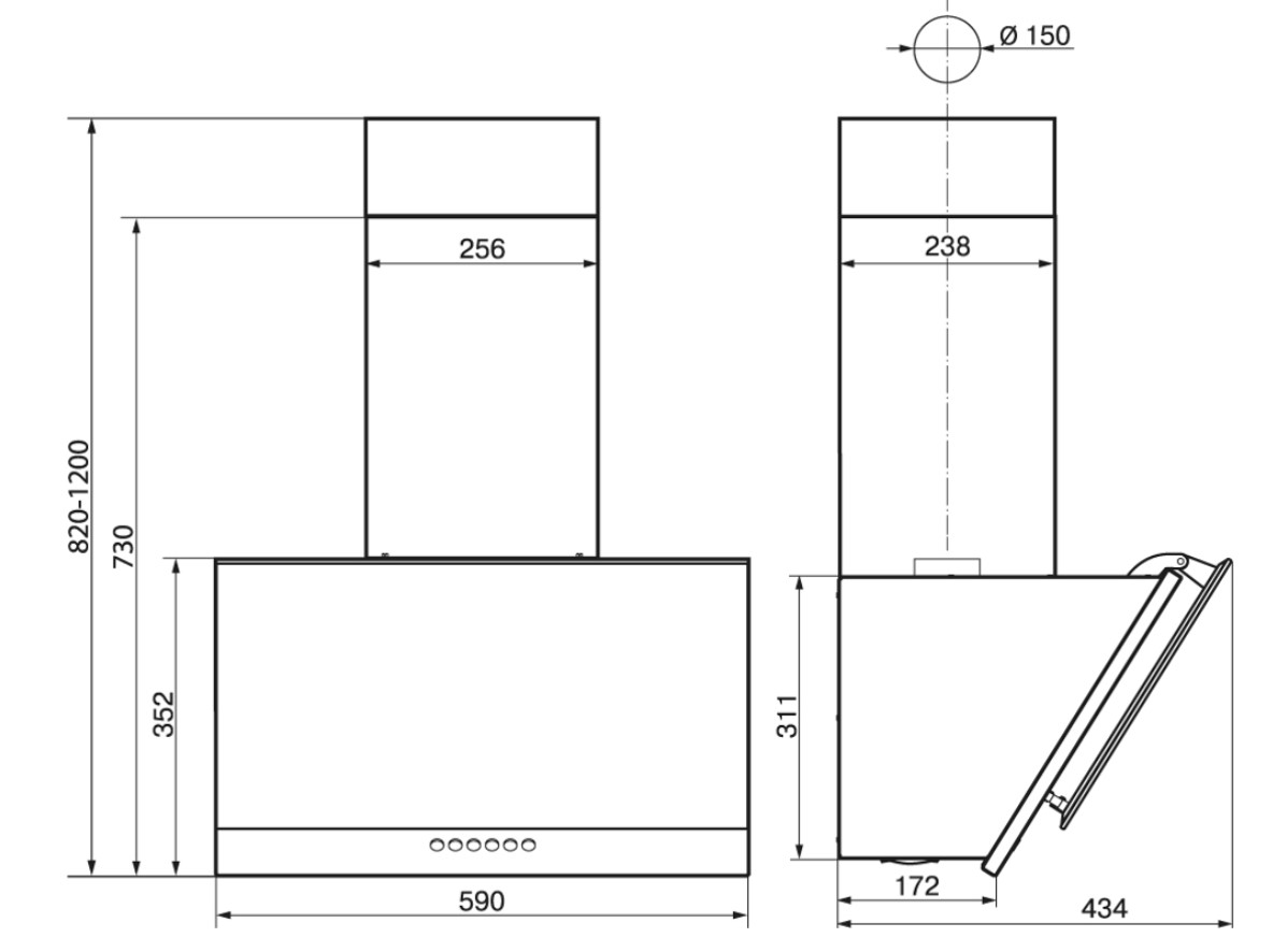 9978133 Вытяжка наклонная ELIKOR Рубин 60П-1000-Е4Д черный/черный STDN-0148034 - Вид №11