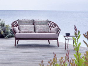 2-местный акриловый тканевый садовый диван