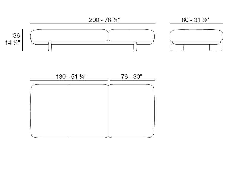 Садовая кровать с откидной спинкой из ткани Vondom Milos ARCH-00074952 - Вид №6