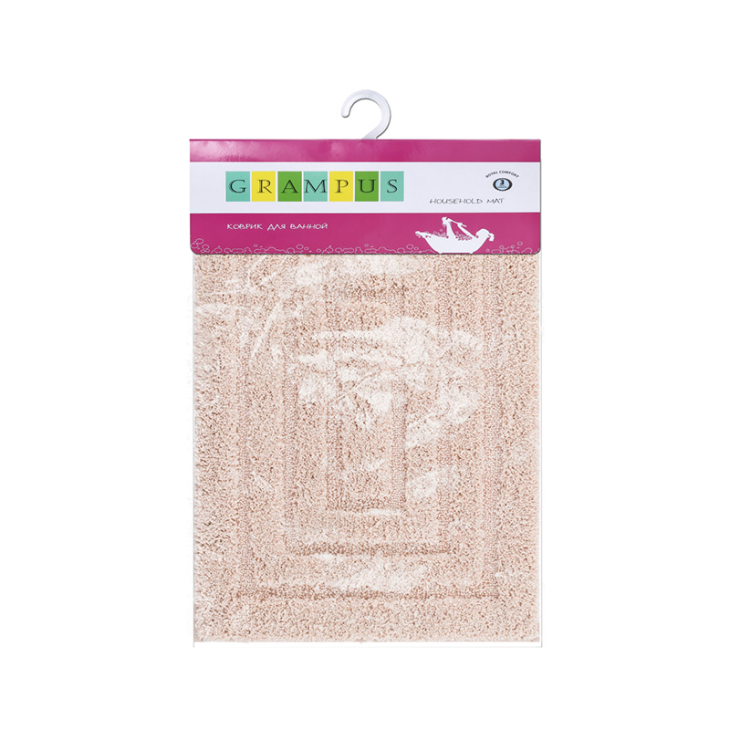 Коврик для ванной (45х65 см) бежевый Grampus КОВРИКИ GR5001A - Вид №1
