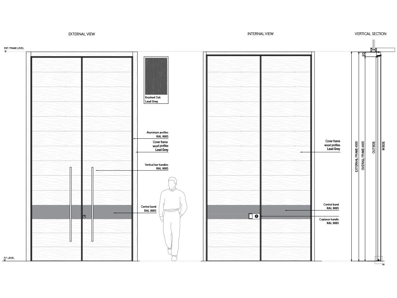 Дубовая бронированная входная дверь Oikos Tekno ARCH-00013063 - Вид №1