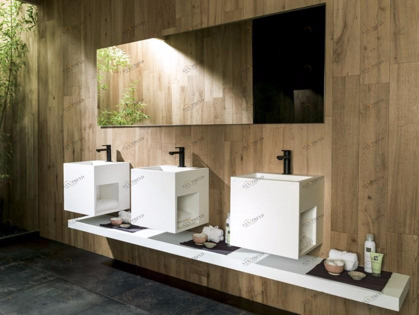 Подвесная раковина настенная овальная KRION Ras белая sun-id-1427514