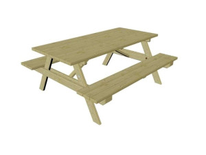 Деревянный стол для пикника с местом для инвалидов