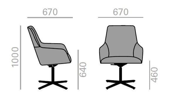 4-спицевое мягкое рабочее кресло Andreu World Alya Executive ARCH-00122267 - Вид №1