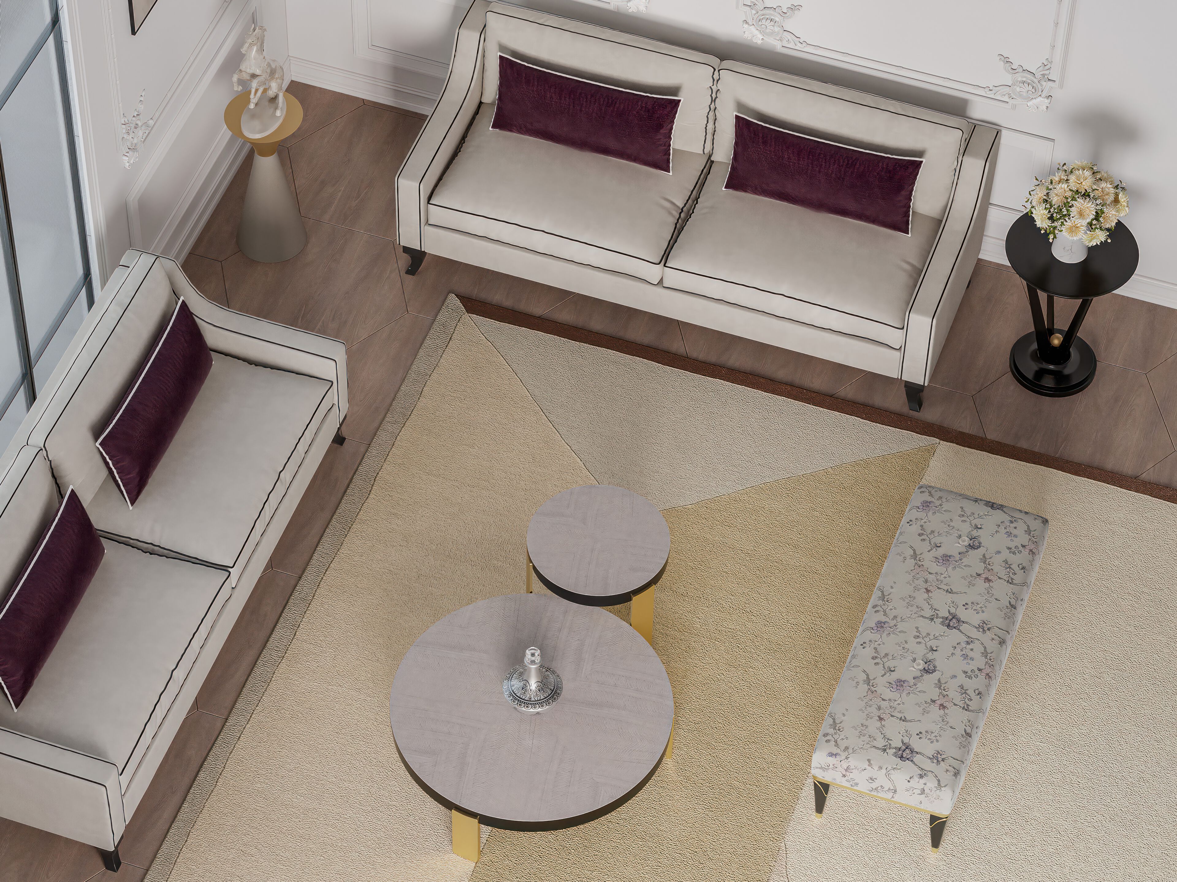 Мягкая скамейка из ткани GUERRA VANNI Studio Privè ARCH-00014328 - Вид №3