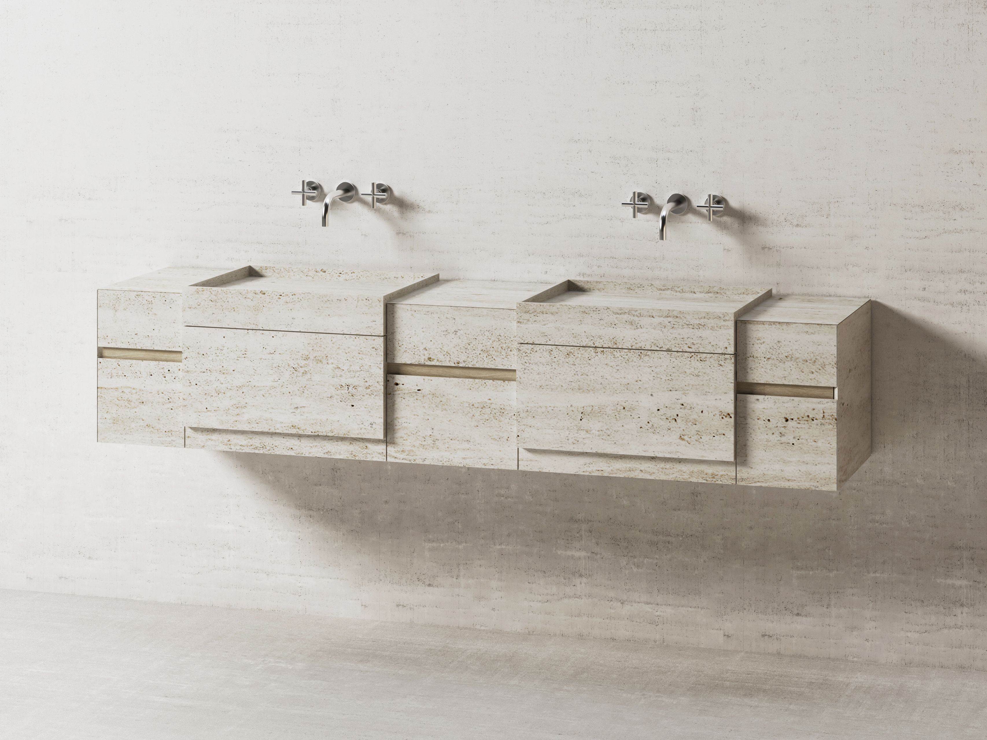 Подвесной умывальник из натурального камня Davani Parallel ARCH-00073870