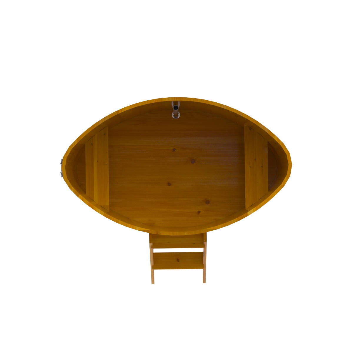 2278 Купель овальная из лиственницы Рустик 1,02х1,68х1,0 натуральная Alyarus  - Вид №5