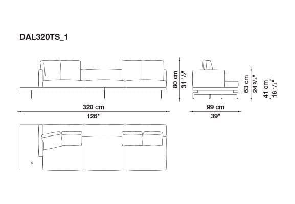 3-местный тканевый диван с полуостровом B&B Italia док ARCH-00061121 - Вид №10