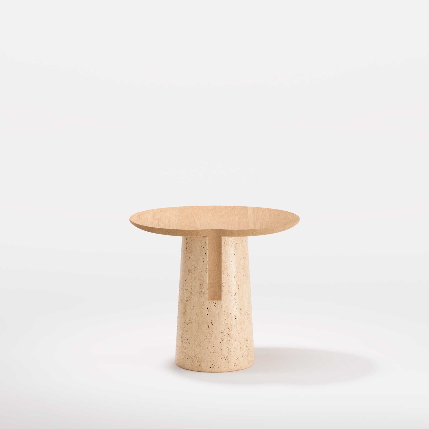 Овальный журнальный столик из дерева и травертина Wewood Anchor ARCH-00117262 - Вид №7