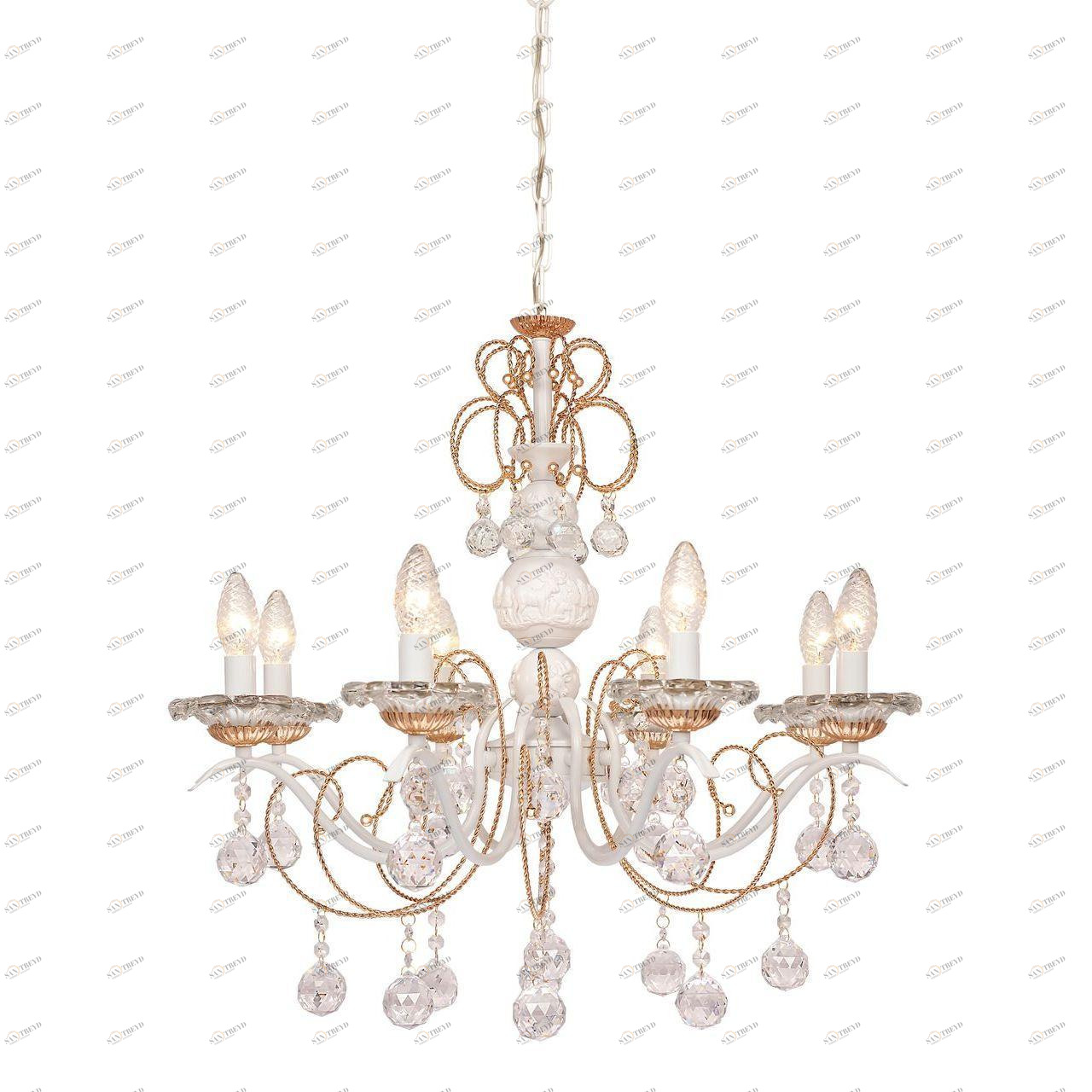 Подвесная люстра Silver Light Imperatrice 728.51.8 SILVER LIGHT ДИЗАЙНЕРСКИЕ, IMPERATRICE 185992 Белый 