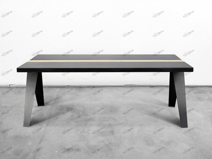 Officine Tamborrino Прямоугольный стол из стали и дерева sun-id-1476280