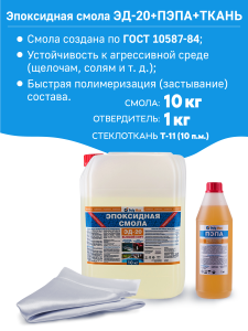 90344291 Эпоксидная смола Рем - 4 отвердитель + стеклоткань 13 кг STLM-0193212 POLYMAX