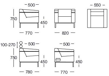 ROSSIN Мягкое кресло с подлокотниками и полкой для журналов [email protected] sun-id-1448428 - Вид №6