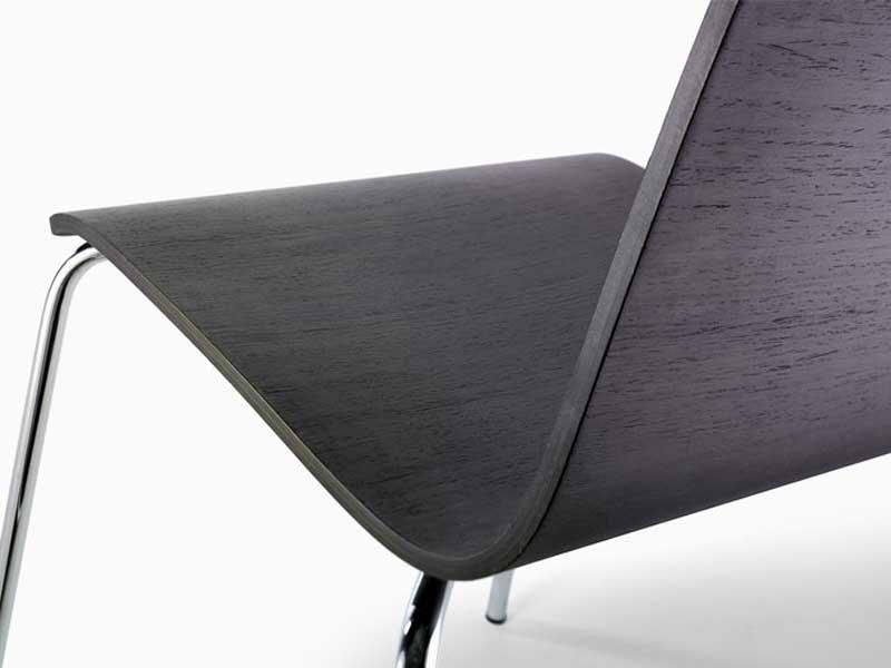 Inday Высокий табурет из фанерованной древесины со спинкой Tesa 752 - Вид №1