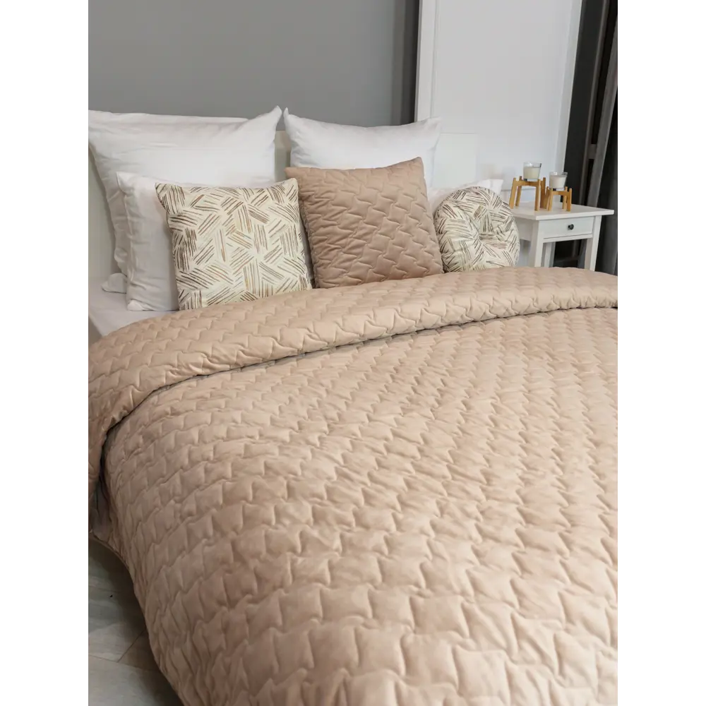 Покрывало Verona 220x240 см бархат цвет кремовый Cream 5 Бельвита Нео-классика STLM-2070946 - Вид №4