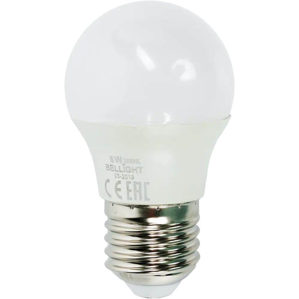 Лампа светодиодная Bellight E27 220-240 В 6 Вт шар 480 лм, тёплый белый свет STLM-2075205