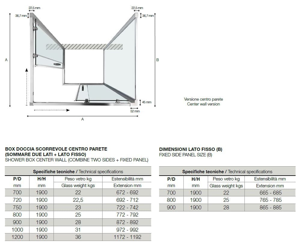 Душевая кабина из алюминия и стекла TAMANACO ECO LATO ARCH-00070641 - Вид №3