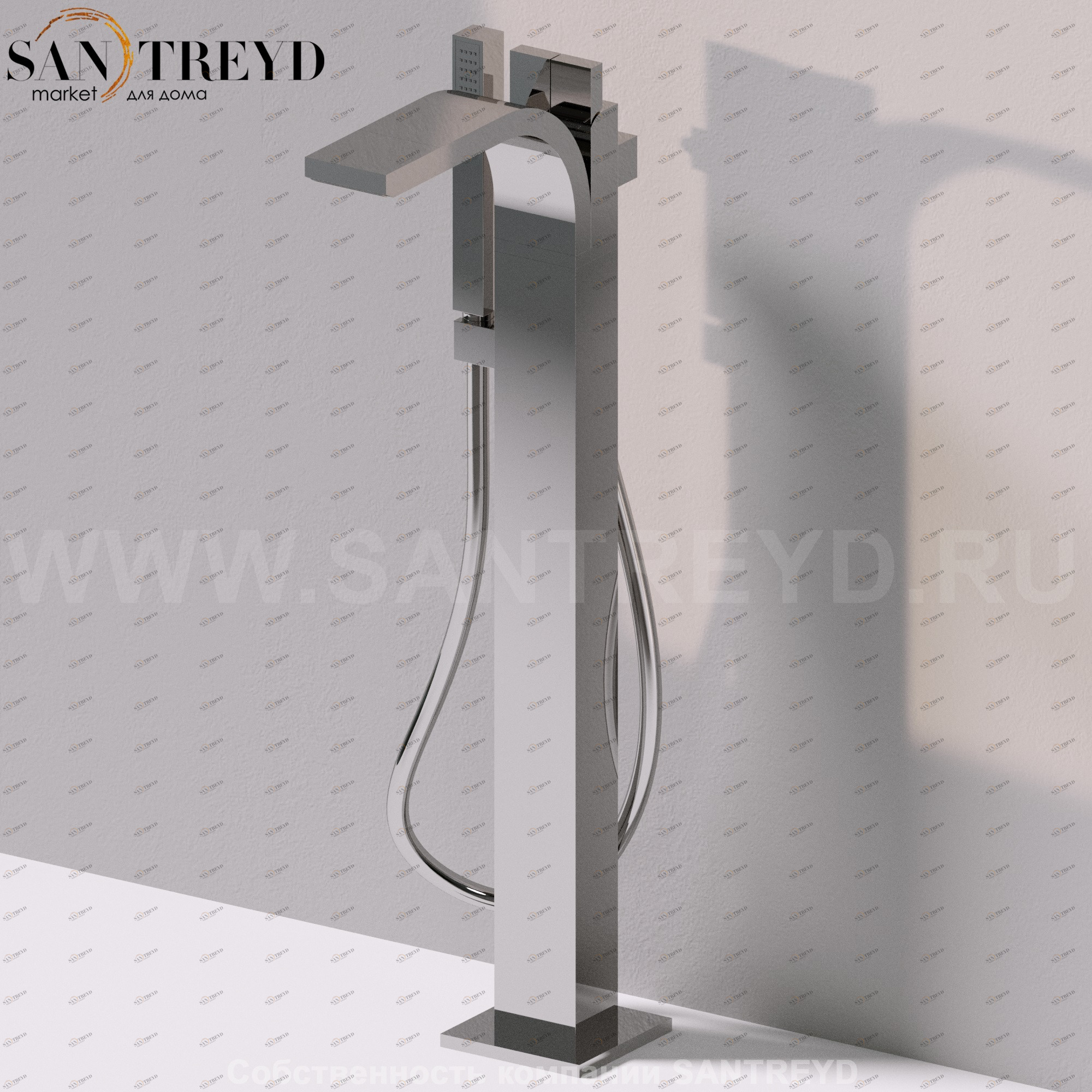 Flaminia IO e SI Напольный смеситель для ванны хромированный SI2085 Ceramica Flaminia