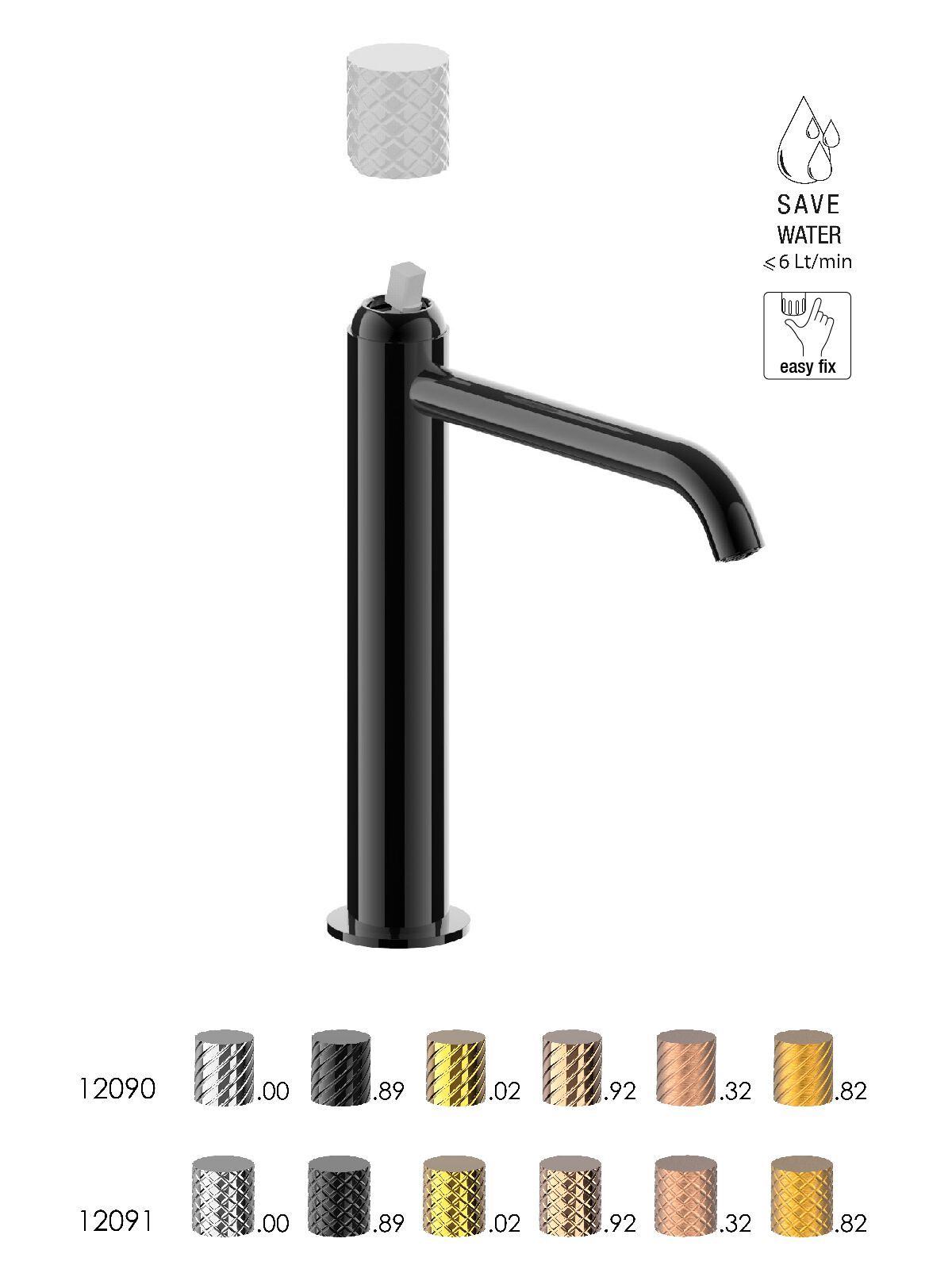 Смеситель для раковины высокого пола с ограничителем расхода Rubinetterie Frattini Pepe XLS ARCH-00125528 - Вид №7